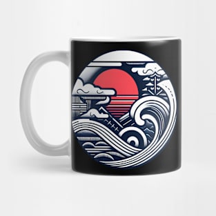 The Sun and wave Japanese ambiance Mug